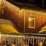 LEDYA 1000 LEDs Eisregen Lichterkette Außen, 35M Weihnachtsbeleuchtung Warmweiß, Wasserdicht Lichtervorhang Aussen mit 8 Modi und Timer für Fenster, Traufe, Vorbau, Geländer