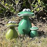 VIPOPICO 3er-Set Großer Frosch Figuren für Garten - Wetterfeste Gartendeko für Draußen & Innen, Niedliche Frosch Familie Deko für Balkon & Yard