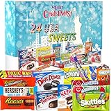 C&T Süßigkeiten USA Adventskalender 2024 | 24x amerikanische Candy & Sweets | Verbesserte Auswahl | Amerika Weihnachts-Kalender mit Süßigkeiten aus den Staaten