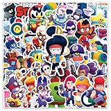 50 Stück Brawl Stars PVC-Wasseraufkleber – Kreative Graffiti-Cartoon-Aufkleber für Kinder – Deko für Skateboards, Koffer, Laptops – Selbstklebende Stickers