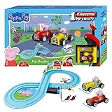 Carrera First Peppa Pig Kids Rennbahn-Set | Peppa vs. George | 2,4m Spielstrecke | Spaß mit Peppa Pig | Ab 3 Jahren | Batteriebetrieben