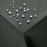 Deconovo Outdoor Tischdecke Abwaschbar Gartentischdecke Wetterfest Grau Tischdecken 240x140 cm Leinenoptik Tischwäsche Lotuseffekt Tischtuch Rechteckig Fleckschutz für Esszimmer Küche Garten Balkon