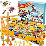 iZoeL Adventskalender 2024 Kinder Auto, Spielzeug ab 3 4 5 6 7 8 9 Jahre Junge Fahrzeuge Auto 24 Überraschung Baufahrzeug Flugzeuge Fahrzeugekalender Weihnachtskalender Geschenk für Kinder