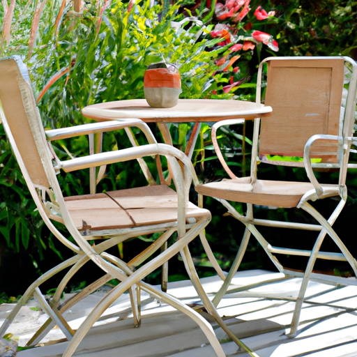 Zaubere sommerliche Atmosphäre: Gartenstühle Holz Metall!